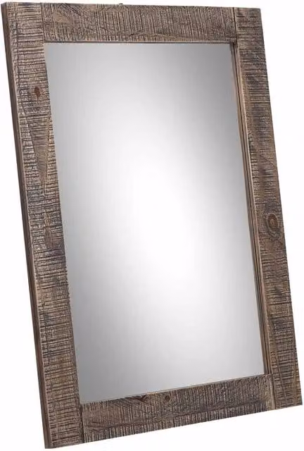 Specchio rettangolare Wanderlust Deco in legno marrone L: 60 cm, P: 2,5 cm, H: 80 cm