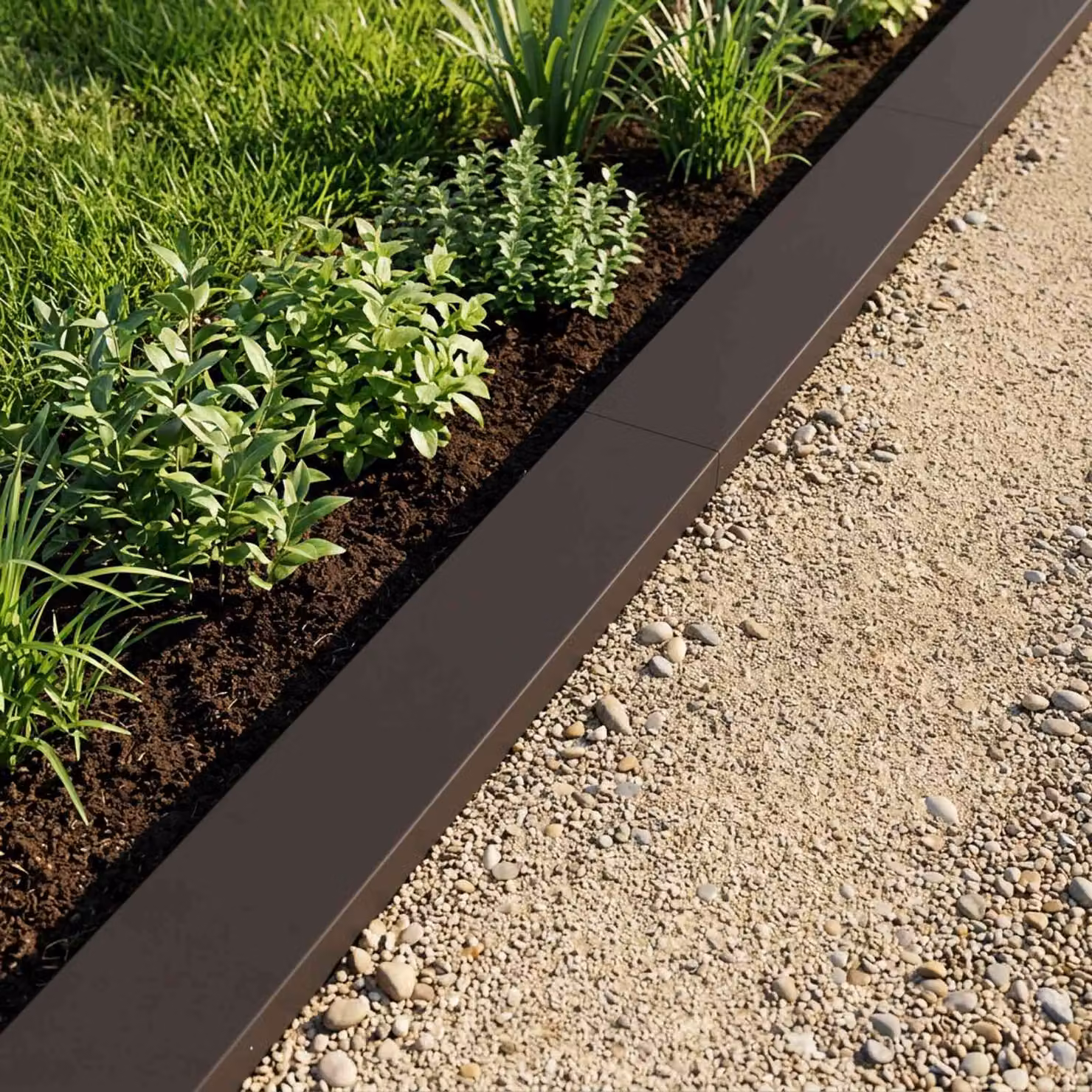 Set di 10 profili di copertura per giardino vidaXL in acciaio, disponibili in nero o antracite, L: 100 cm, P: 15 cm, H: 5 cm
