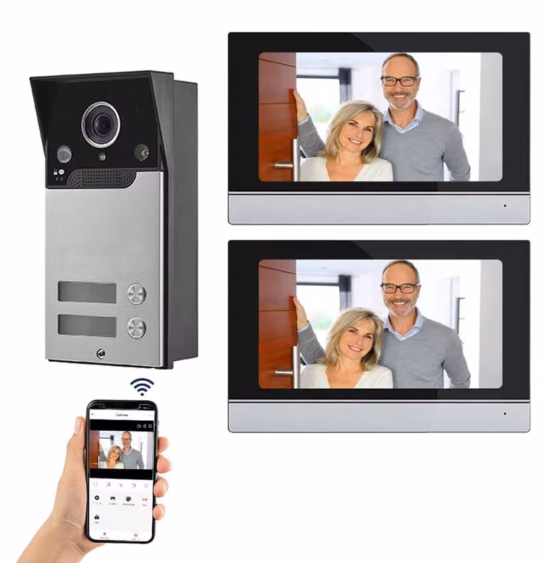 Videocitofono Wi-Fi - Schermo da 7 pollici - Telecamera HD 1080p - Visione notturna - Alloggiamento in alluminio