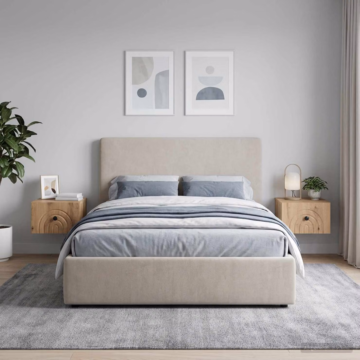Set di 2 comodini sospesi vidaXL in stile moderno colore marrone