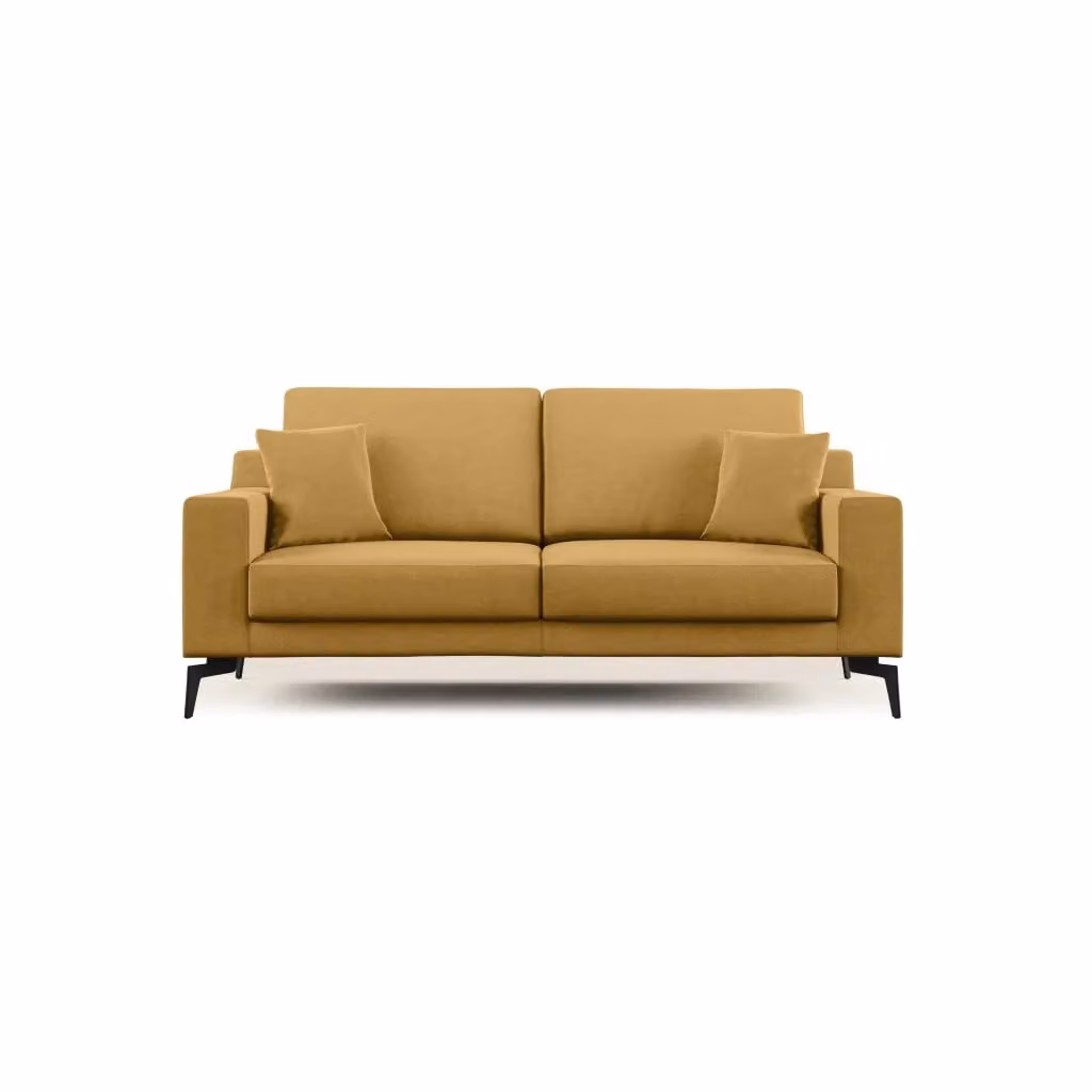 Divano moderno Prestige T11 Divani.Store giallo con coperture rimovibili e cuscini inclusi L: 206 cm – 2