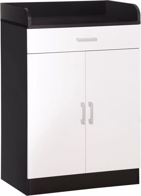 Mobile Salvaspazio Xylo in Legno MDF Bianco e Nero con Cassetto e Ripiano L/P/H: 60 x 40 x 90 cm – 1