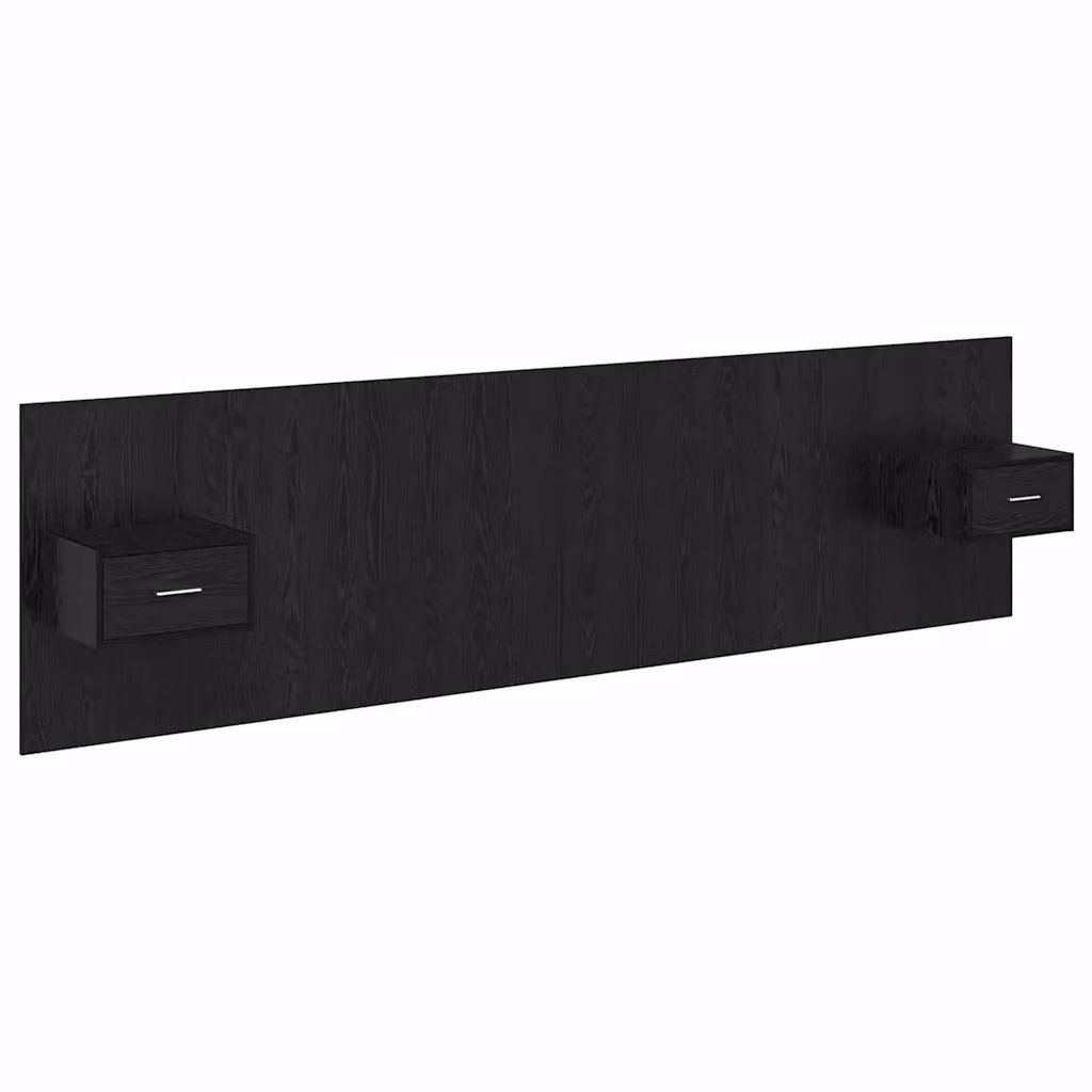 Set di 3 pezzi Testata con Comodini vidaXL in Legno Ingegnerizzato Nero Opaco per Camera da Letto – 2