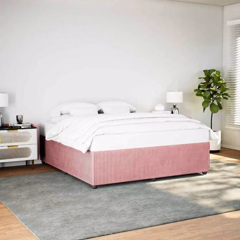 vidaXL Giroletto in Velluto Rosa L: 180 cm, P: 200 cm