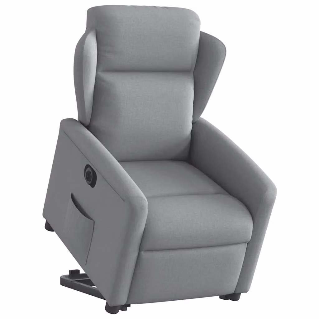 Poltrona Reclinante Elettrica con Funzione Alzapersona vidaXL in Tessuto Grigio – 2