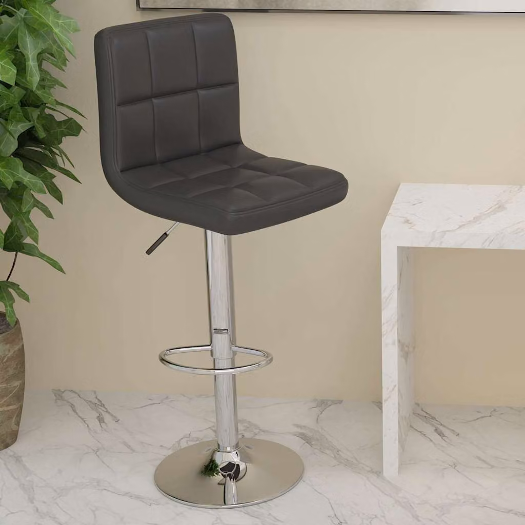 Sgabello da bar vidaXL in similpelle nero con struttura in metallo e plastica per la tua zona pranzo