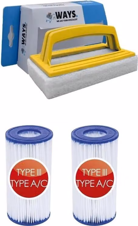 Bestway - Filtro di tipo III adatto alla pompa filtro 58389 - 2 pezzi & spazzola WAYS