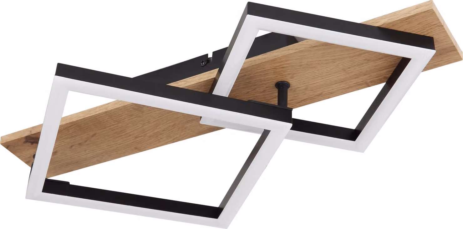 Plafoniera soggiorno Lampada da soffitto a LED corridoio aspetto legno moderno nero 67294D1