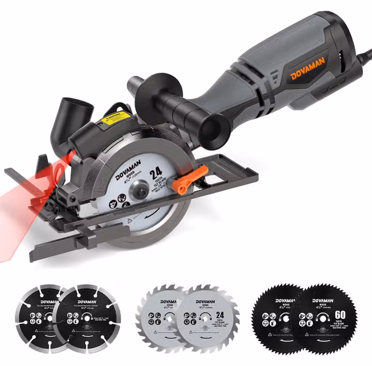 Sega circolare compatta - 710 Watt - Lama da 114 mm - Adatta per legno e metalli non ferrosi