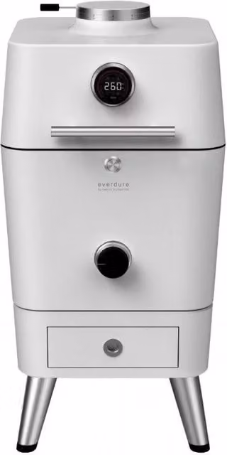 Everdure by Heston Blumenthal Kamado 4K tecnologico all-in-one automatico a carbone, Bianco, L/P/H: 115 x 110 x 55 cm