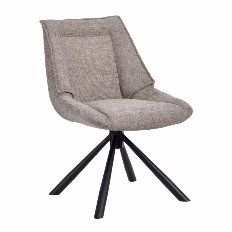 Sedia da pranzo Duhome - Sedia da cucina ergonomica girevole a 180°, con rivestimento in ciniglia e struttura in metallo - Sedia lounge con funzione di ritorno, color taupe