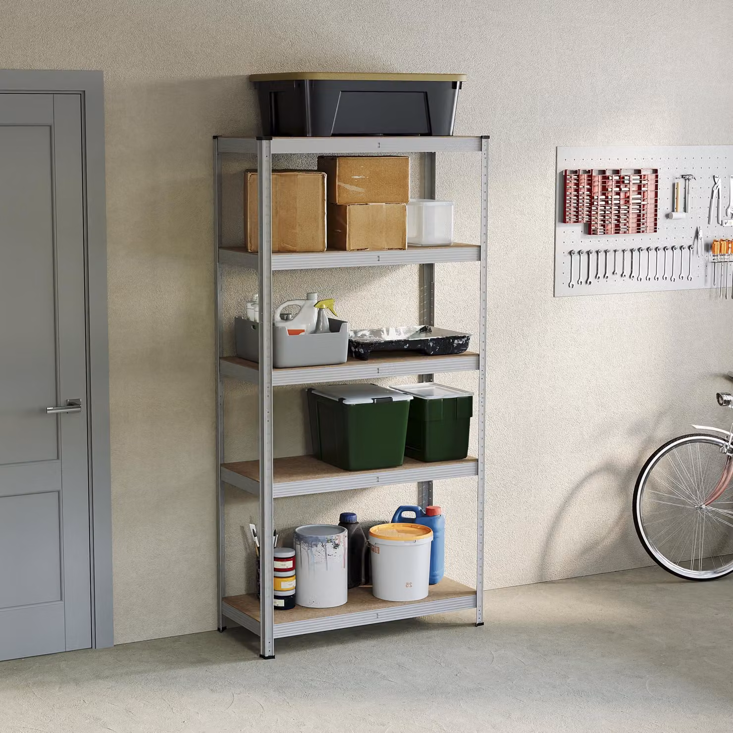 Solidchoice - Scaffale portante a 5 ripiani, adatto per interni ed esterni, zincato