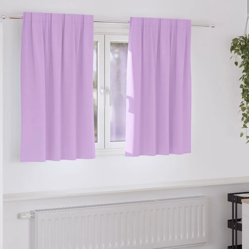 Set di 2 tende blackout vidaXL in poliestere con anelli, colore viola, L 140 cm x H 140 cm