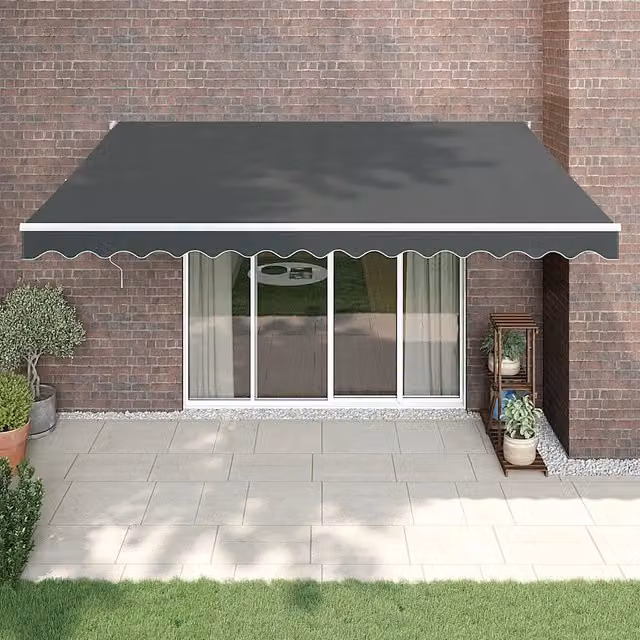 Tenda da sole automatica retrattile vidaxl in alluminio e poliestere colore antracite L: 4 m, P: 3 m – 1