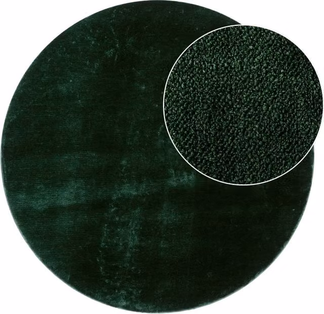 Tappeto rotondo Calia Italia verde in fibre sintetiche, lavabile e antiscivolo, Diametro: 160 cm