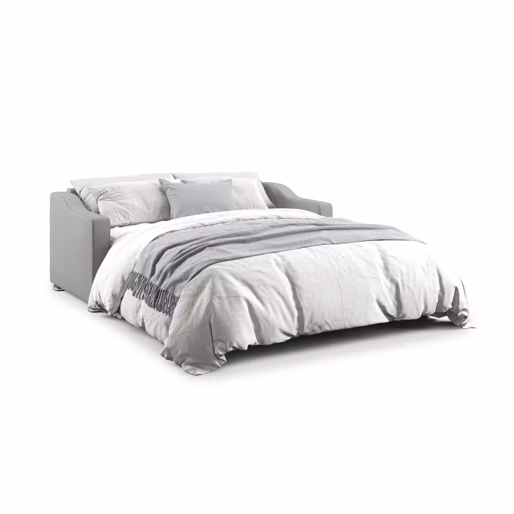 Divano letto matrimoniale Amber Divani.Store in tessuto smacchiabile grigio, L: 211 cm, Materasso: 160 x 200 cm – 2