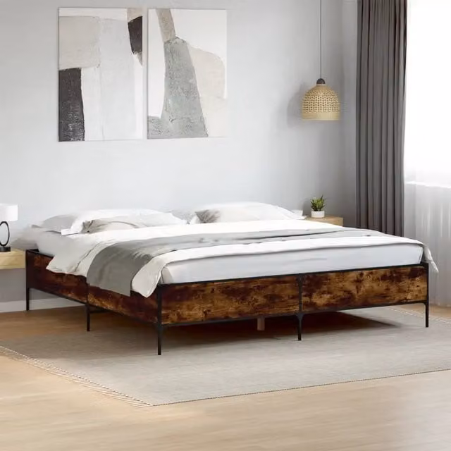 Giroletto Rovere Fumo 200x200 cm in Legno Multistrato e Metallo 3279779