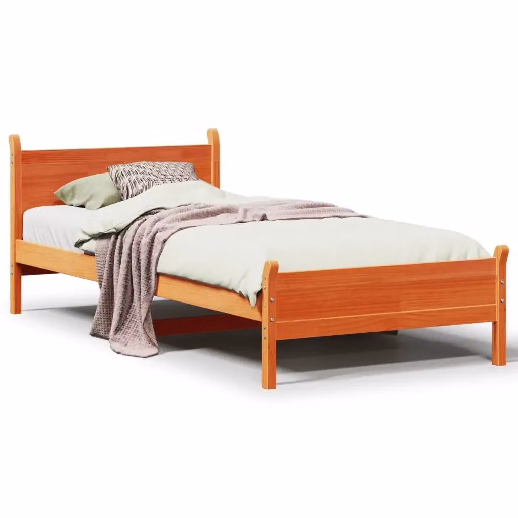 Letto senza materasso Design Mania in legno di pino marrone cera L/P: 100 x 200 cm – 2