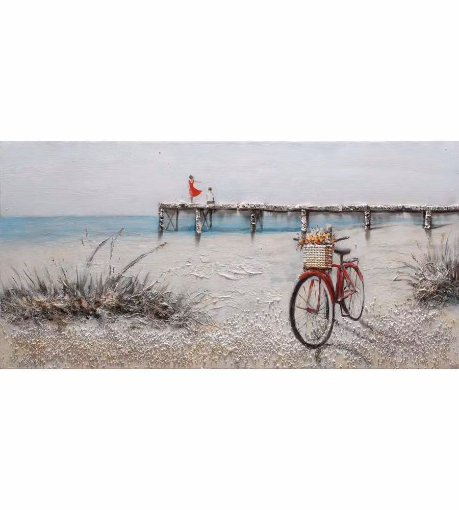 Produce Shop Quadro Dipinto a Mano Spiaggia 120x60 cm Tela Cotone