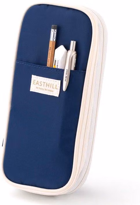Astuccio capiente, blu navy, per adolescenti