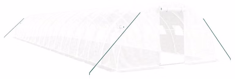 Serra da giardino con struttura in acciaio – 18x4x2 metri – Materiali: polietilene e acciaio zincato – Colore: bianco