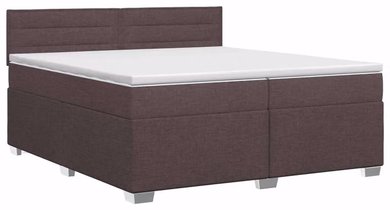 Letto a molle con materasso marrone scuro 200 x 200 cm in tessuto