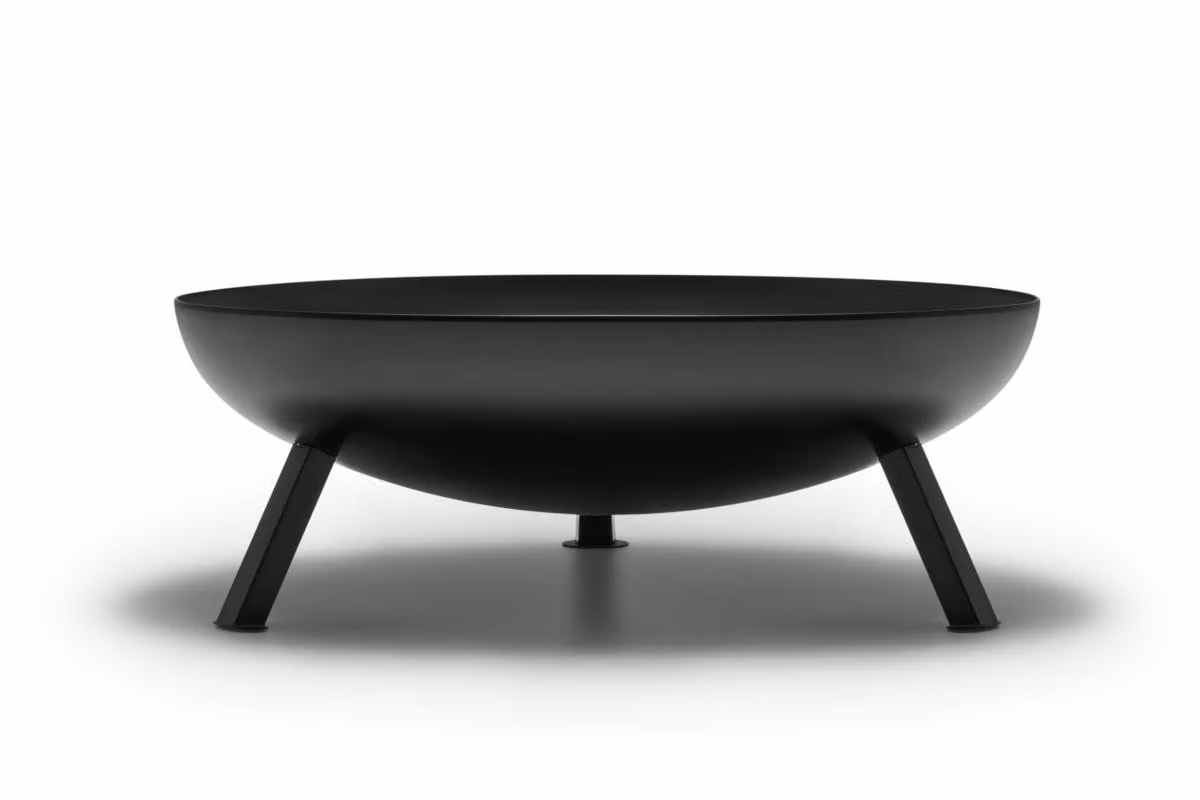 Il Favilla - Focolare Bombe in acciaio nero (3 mm, verniciato a polvere), Ø 64,5 cm - 15 kg - focolare resistente alle intemperie per il giardino e il patio