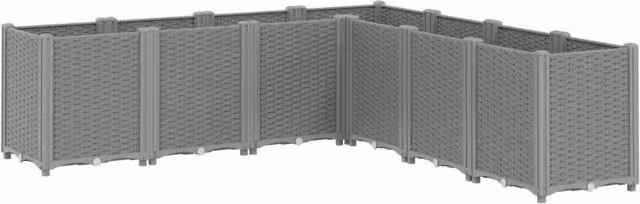 Fioriera | Cassetta per fiori | Vaso da Giardino Grigio Chiaro 160x160x53 cm in PP
