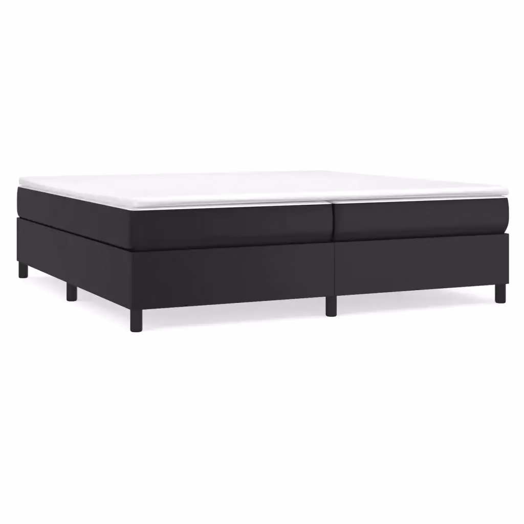 Letto a molle con materasso ibrido vidaXL in similpelle nero e bianco L: 200 cm, P: 200 cm, H: 35 cm – 2