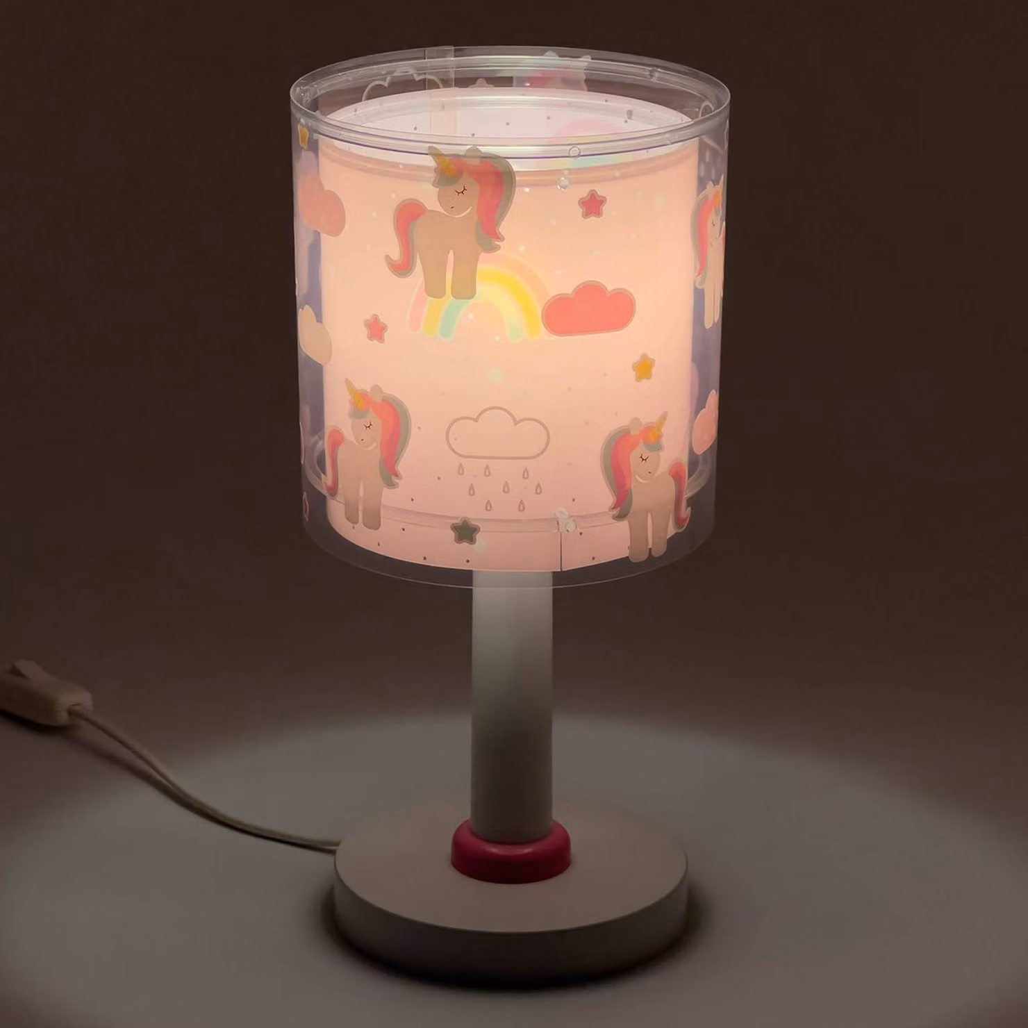 Dalber Lampada da tavolo Unicorns, Violetto / Fucsia / Rosa, Cameretta, Plastica, Lampada da tavolo