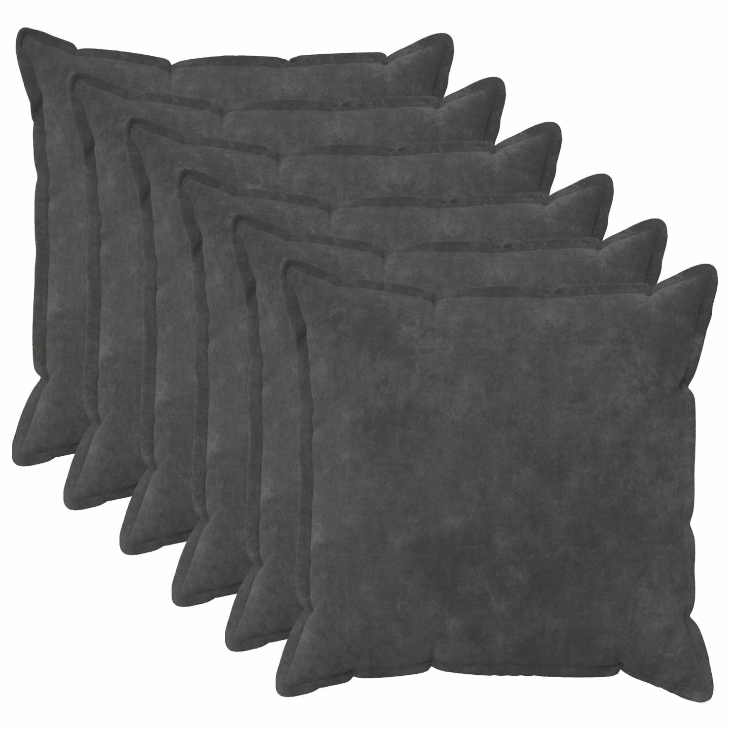 Set di 6 federe vidaXL HOUTEN in microfibra color antracite, L 65 x L 65 cm