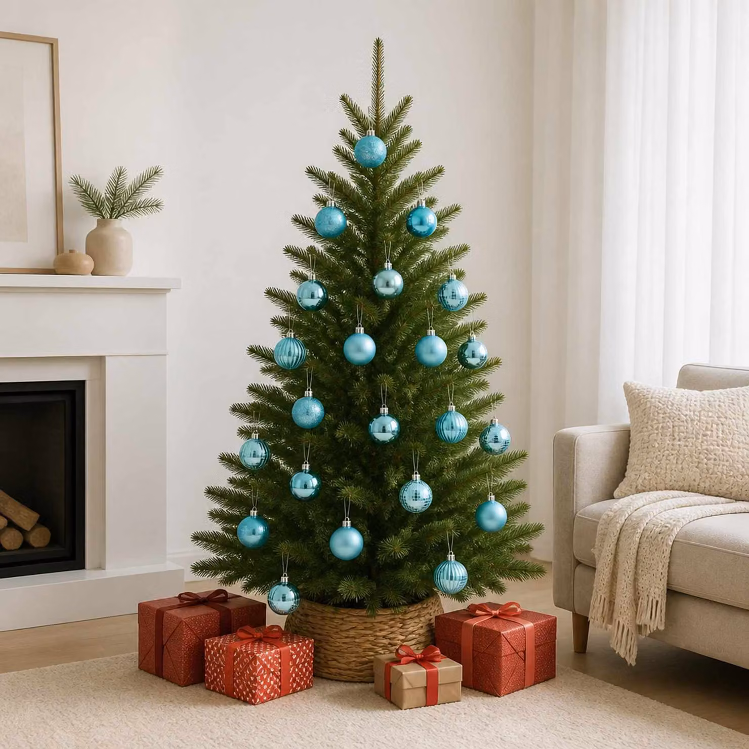 vidaXL Set di Palline di Natale 100 pz Turchese 4 cm Polistirolo
