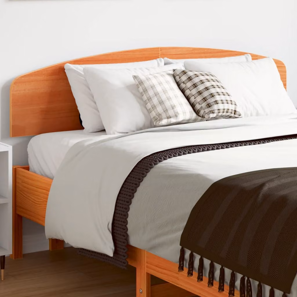 Testiera per letto vidaXL in legno massello di pino, colore marrone cera, stile classico, per letto 120x200 cm