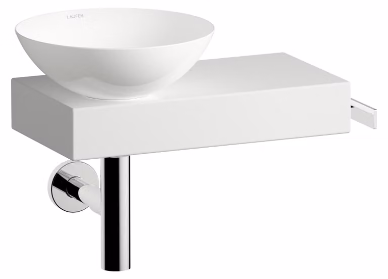 LAUFEN PICCOLO NOVO Plan de toilette, suspendu, tablette à droite, 1 trou pour robinet, sans trop-plein, 555x320x400mm, H561PN40001111, H561PN40001111