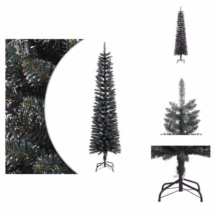 vidaXL Albero di Natale artificiale con supporto verde slim 210 cm PVC - Alberi di Natale