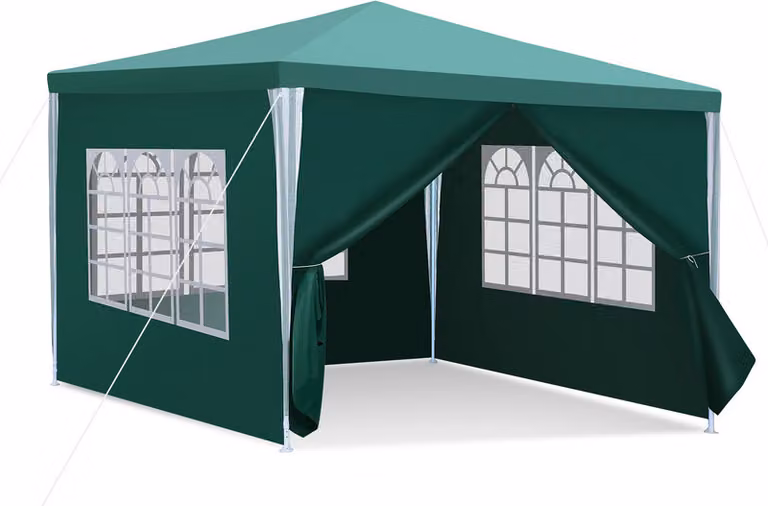 Jopassy gazebo da giardino con 3 pannelli laterali rimovibili portatile impermeabile con grandi finestre e tubi a spirale tenda per feste, per matrimoni feste campeggio