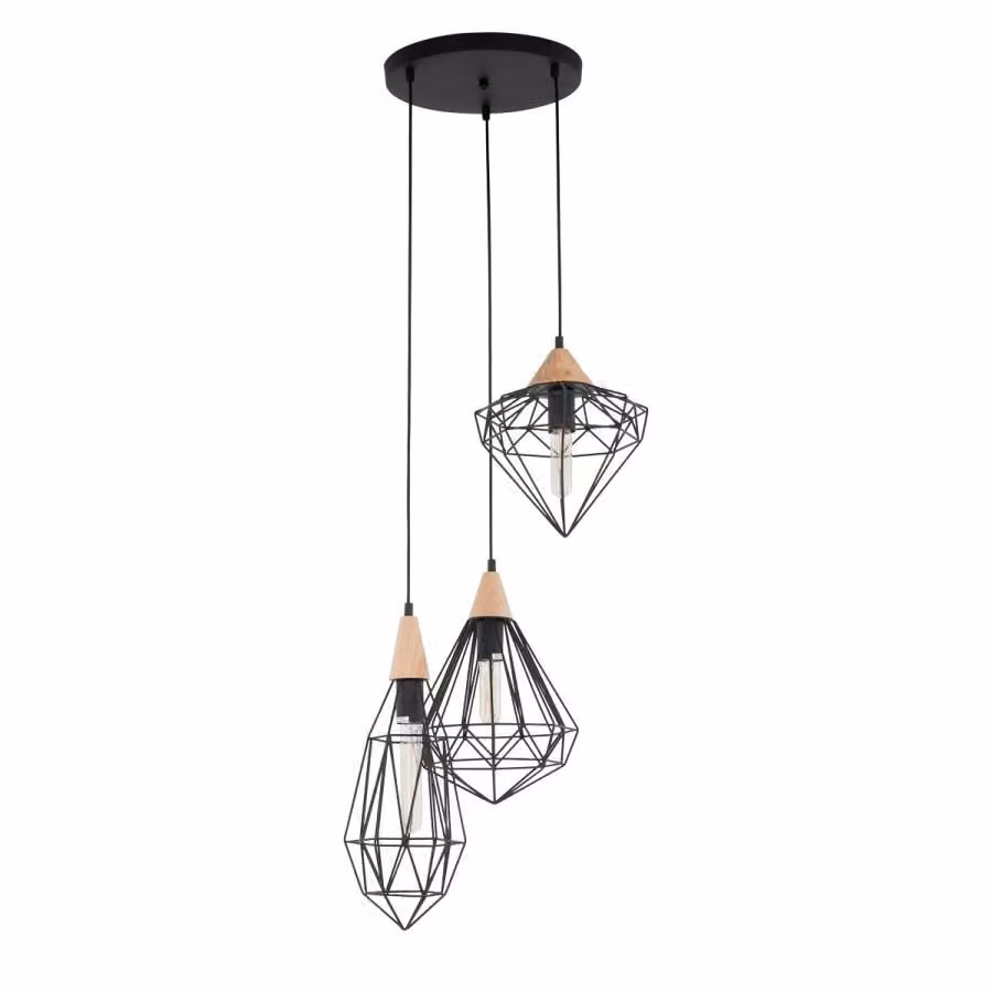 Italux Maelle lampada a sospensione industriale nera MDM-2591/3 BK