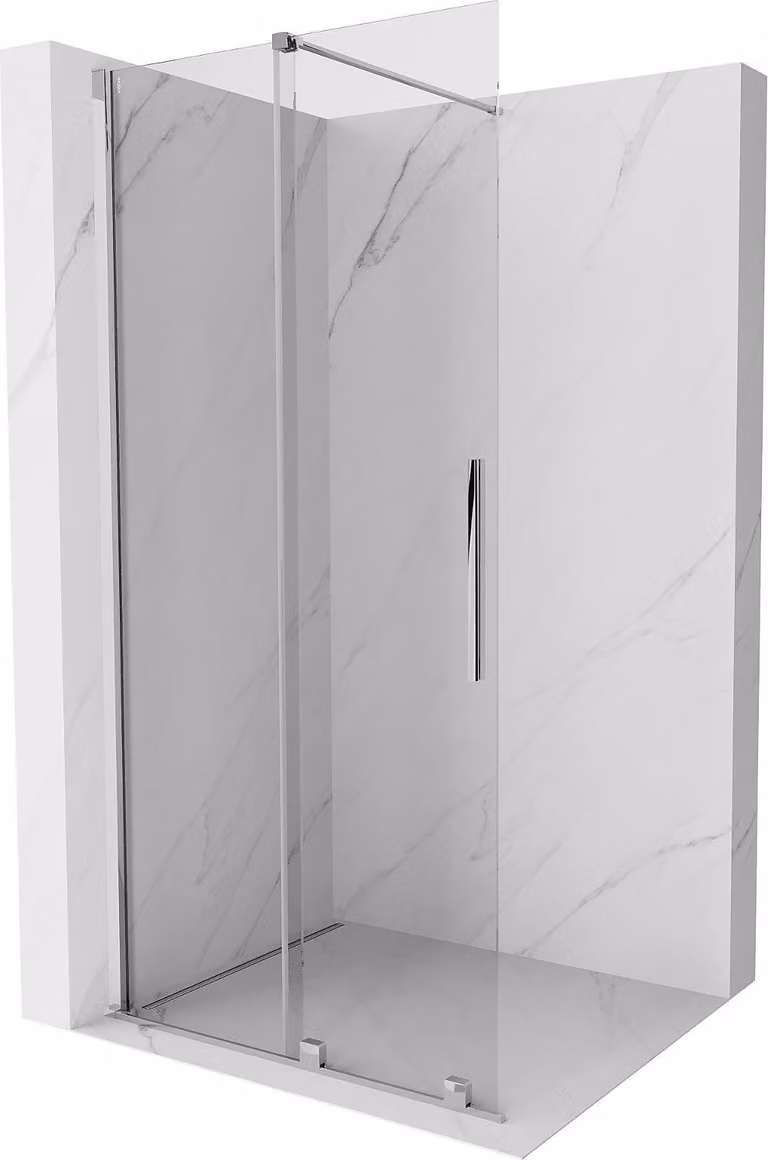 Mexen Velar parete doccia scorrevole Walk-in 85 x 200 cm, trasparente 8 mm, cromo - 871-085-000-03-01