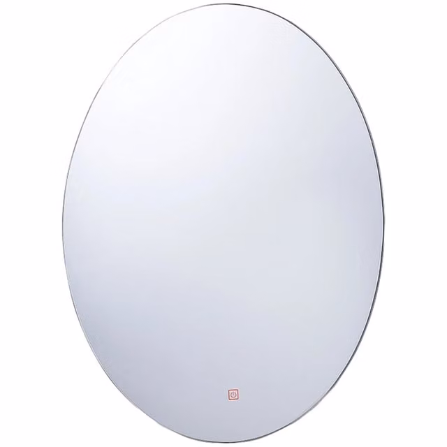 Specchio da parete ovale con LED Beliani argento con sistema antiappannamento e touch switch L: 60 cm, H: 80 cm