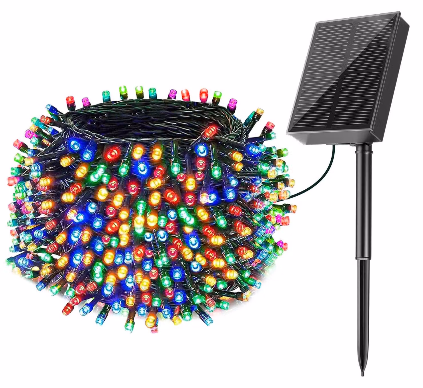 Catena luminosa solare, 22 metri, 200 LED, grado di protezione IP65, 8 modalità, per uso esterno