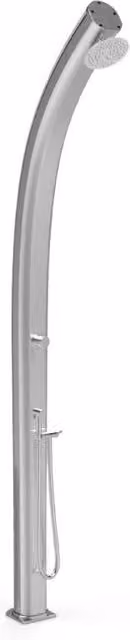 Doccia Solare Jolly Top Line Arkema Design in Alluminio con Miscelatore e Doccetta, Colore Argento, 25 Litri