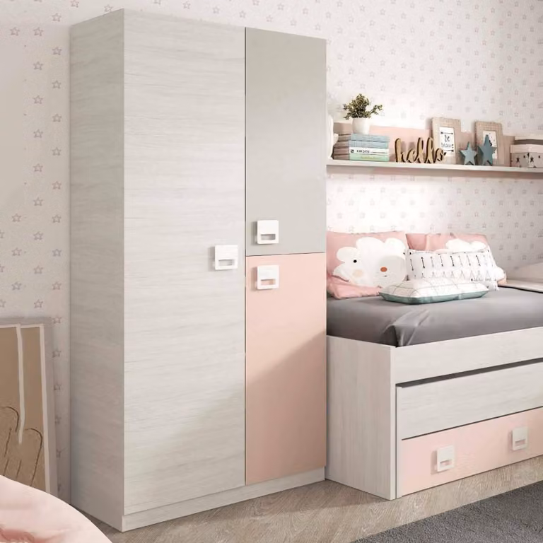 Dmora Guardaroba 3 Ante Aronia 52x90 cm Grigio, Appendiabiti 3 Ante