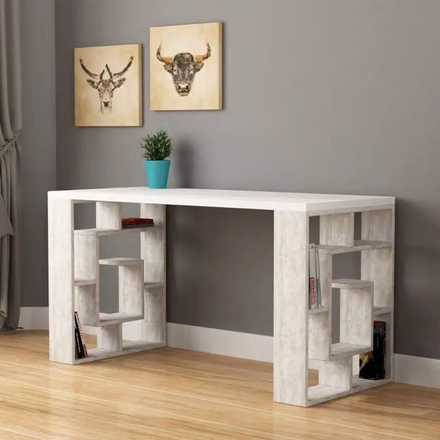 Scrivania Labirent 140 bianca con design moderno per home office e camerette