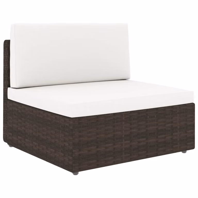 vidaXL Set di 6 pezzi per salotto da giardino con cuscini in polirattan marrone