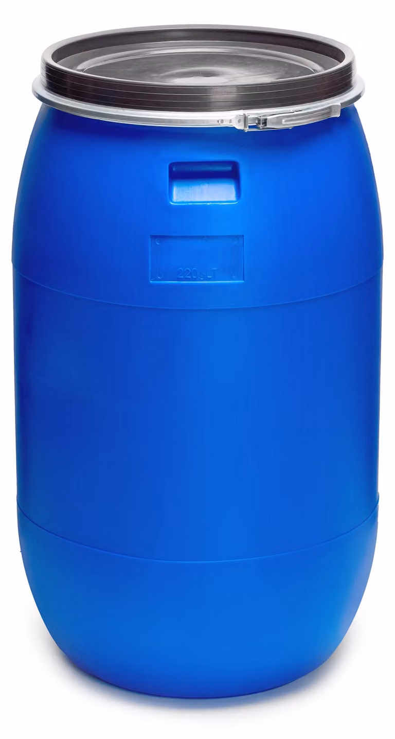 Garronda 220L, fusto in plastica per alimenti in HDPE, cisterna per l'acqua piovana da giardino GD-0078, blu