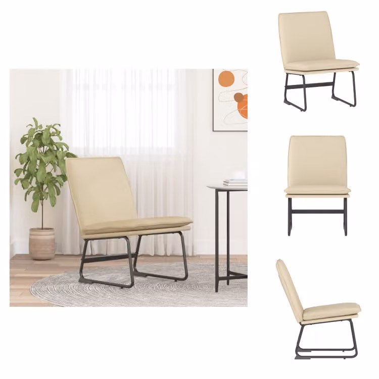 vidaXL Sedia lounge crema 52x75x76 cm in tessuto - Poltrona