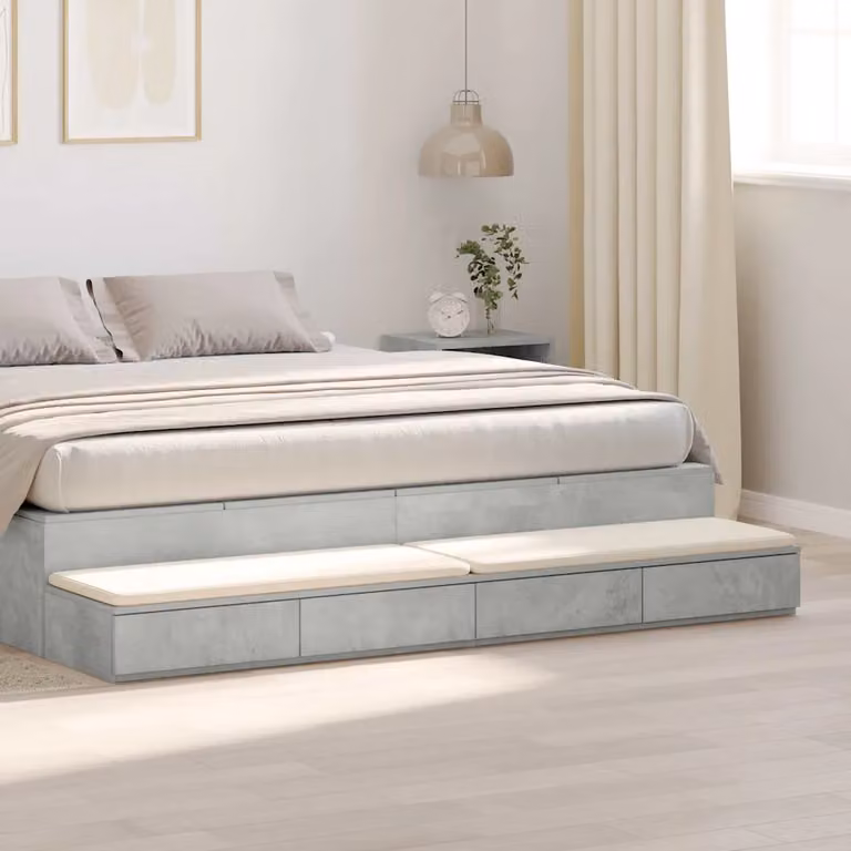 Cassetti per letto vidaXL Grigio cemento L 180 x P 36,5 x H 16,5 cm