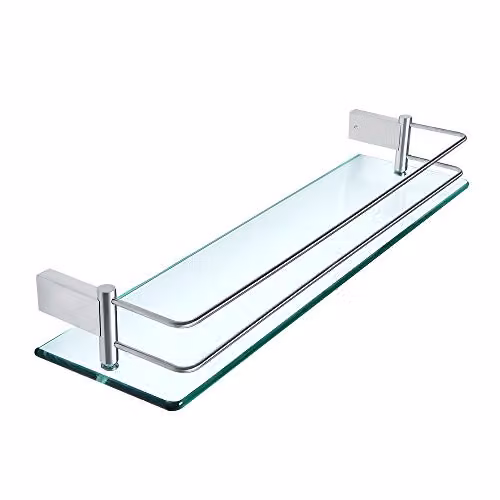 SAYAYO Mensola Bagno Vetro, 50 CM Mensola Vetro Doccia in Acciaio Inox 304