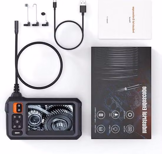 Telecamera endoscopica impermeabile IP67 da 8 mm con risoluzione 1080p HD e luce integrata - Cellulare - Illuminazione a 8 LED - Schermo IPS - Telecamera di ispezione - Telecamera per tubi.