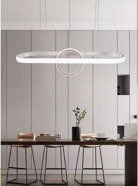 Lampadario Sospeso LED Trade Shop Traesio Design Ovale Bianco Moderno 54W